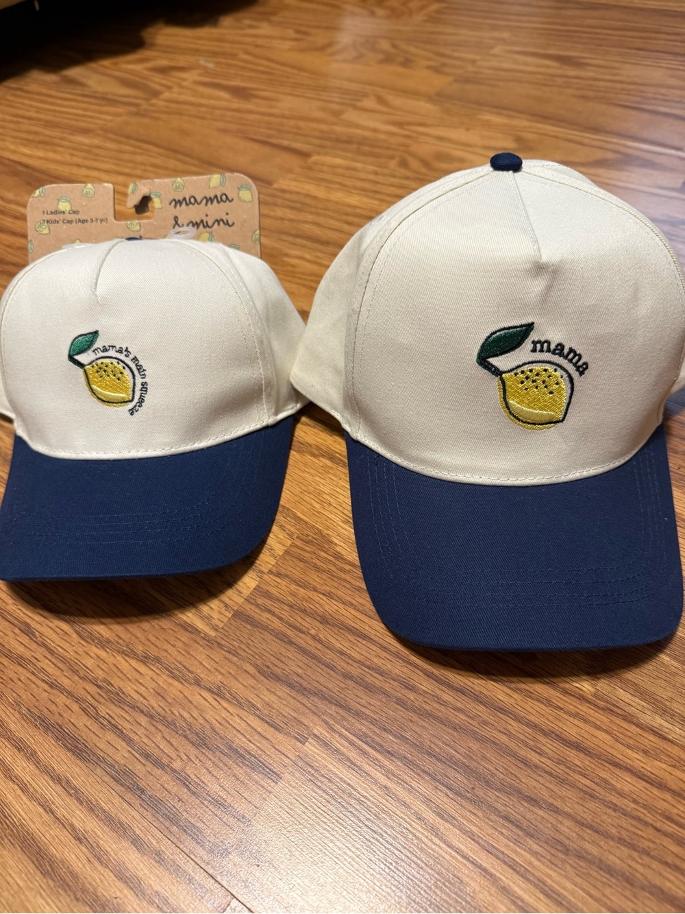David and Young Mama & Mini Lemon Baseball Cap Matching Set - NWT
